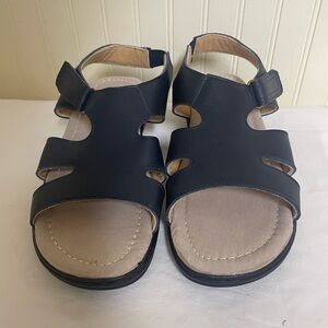 New Gold Toe Comfort Plus Black Strappy Sandals